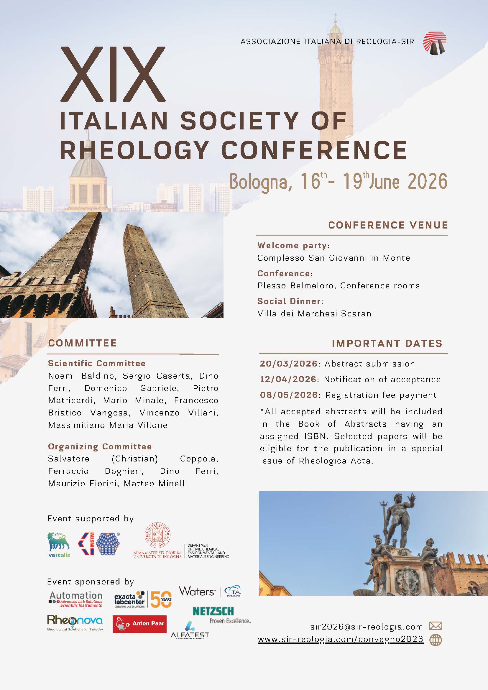 Locandina - XIX Convegno Nazionale di Reologia